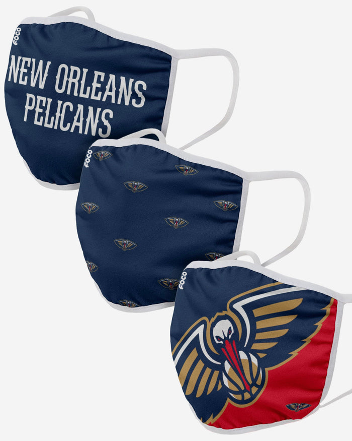 New Orleans Pelicans 3 Pack Face Cover FOCO Adult - FOCO.com