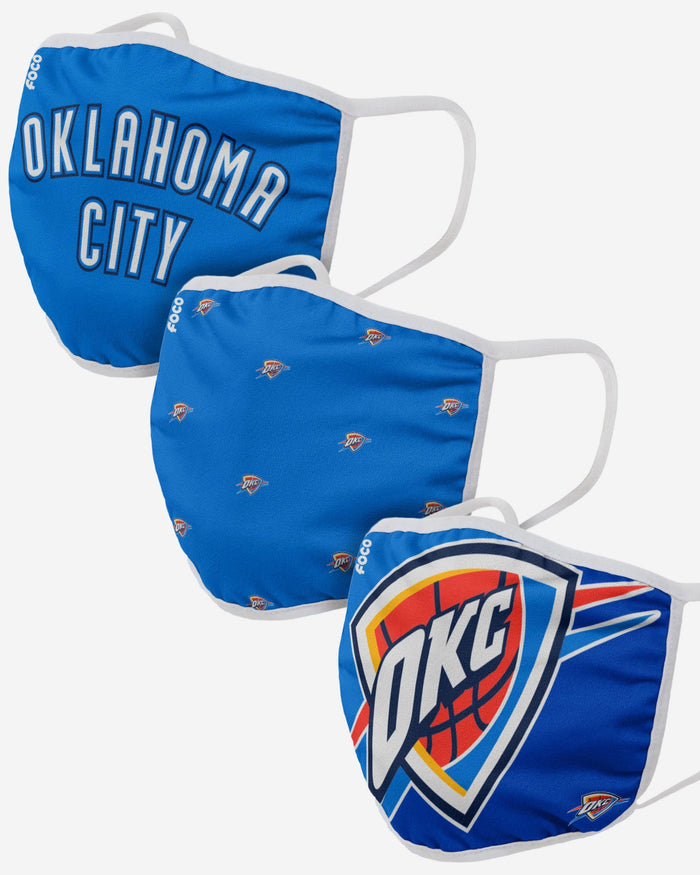 Oklahoma City Thunder 3 Pack Face Cover FOCO Adult - FOCO.com