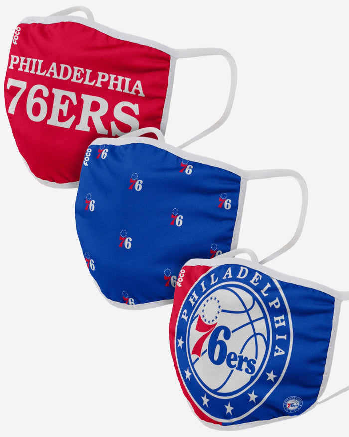 Philadelphia 76ers 3 Pack Face Cover FOCO Adult - FOCO.com