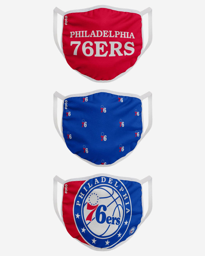 Philadelphia 76ers 3 Pack Face Cover FOCO - FOCO.com