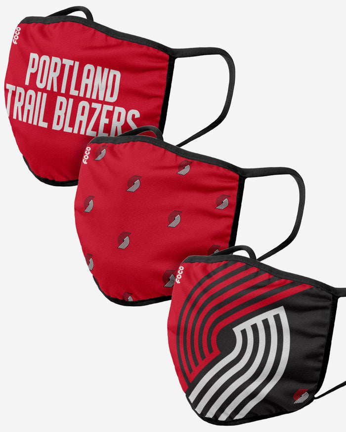 Portland Trail Blazers 3 Pack Face Cover FOCO Adult - FOCO.com
