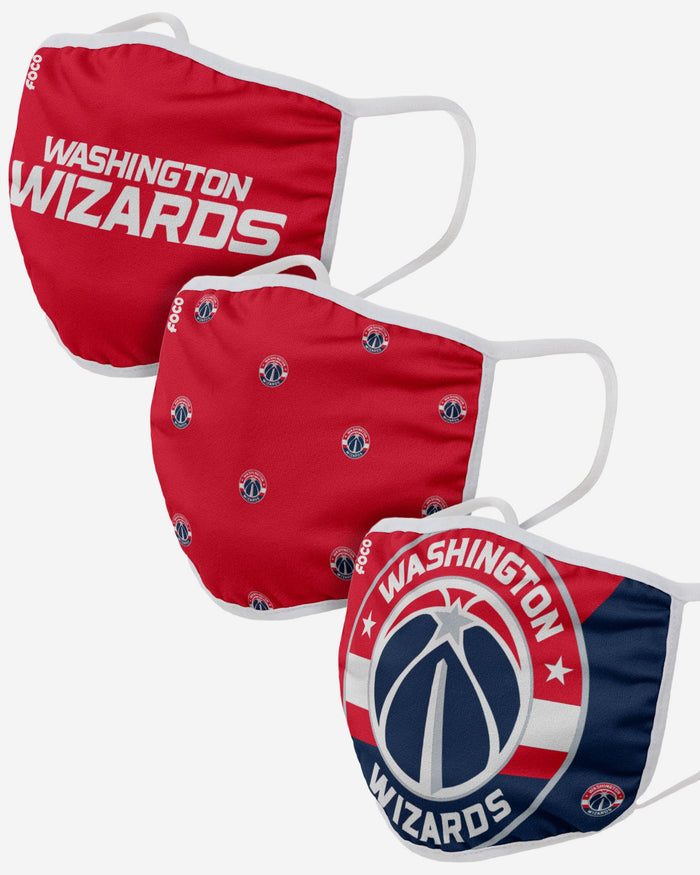 Washington Wizards 3 Pack Face Cover FOCO Adult - FOCO.com