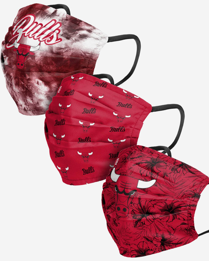 Chicago Bulls Womens Matchday 3 Pack Face Cover FOCO - FOCO.com