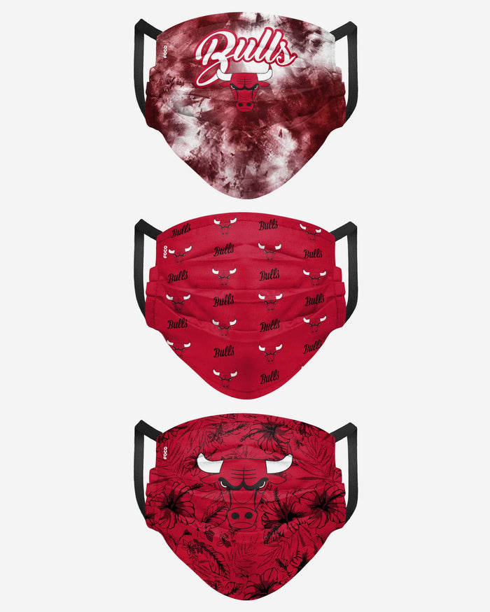 Chicago Bulls Womens Matchday 3 Pack Face Cover FOCO - FOCO.com