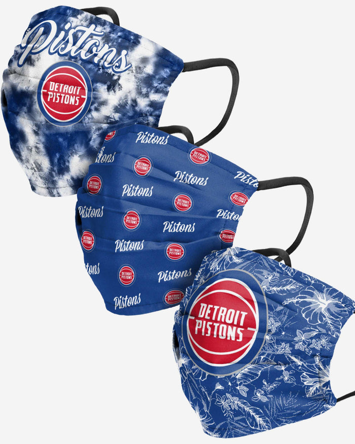 Detroit Pistons Womens Matchday 3 Pack Face Cover FOCO - FOCO.com