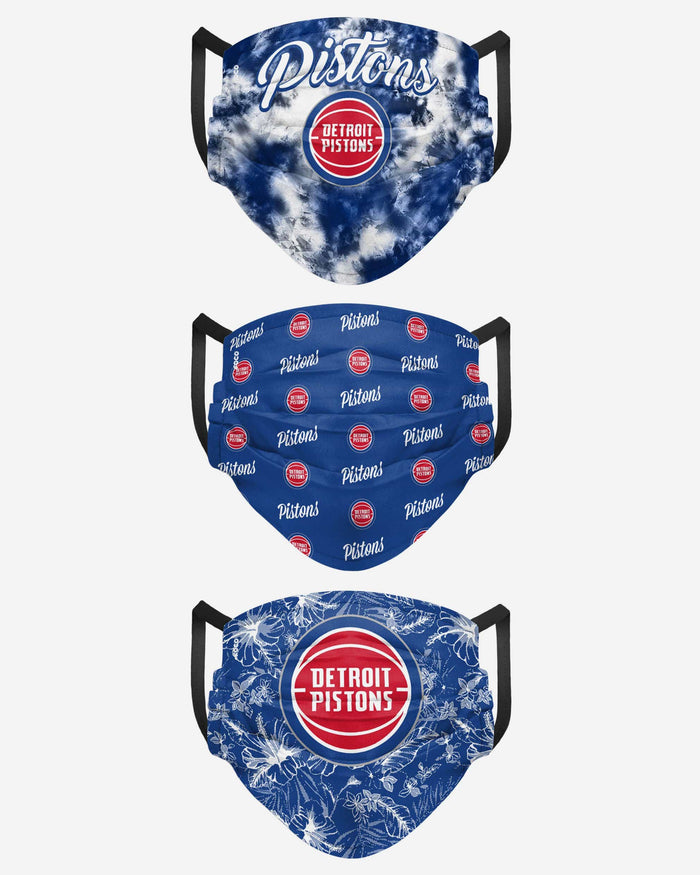 Detroit Pistons Womens Matchday 3 Pack Face Cover FOCO - FOCO.com