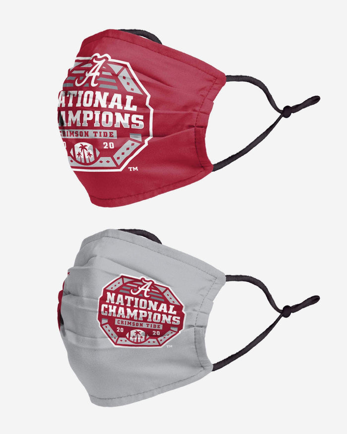 Alabama Crimson Tide 2020 Football National Champions Adjustable 2 Pack Face Cover FOCO - FOCO.com