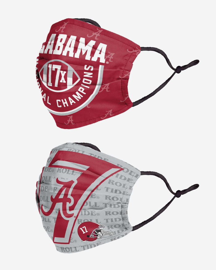 Alabama Crimson Tide Thematic Champions Adjustable 2 Pack Face Cover FOCO - FOCO.com