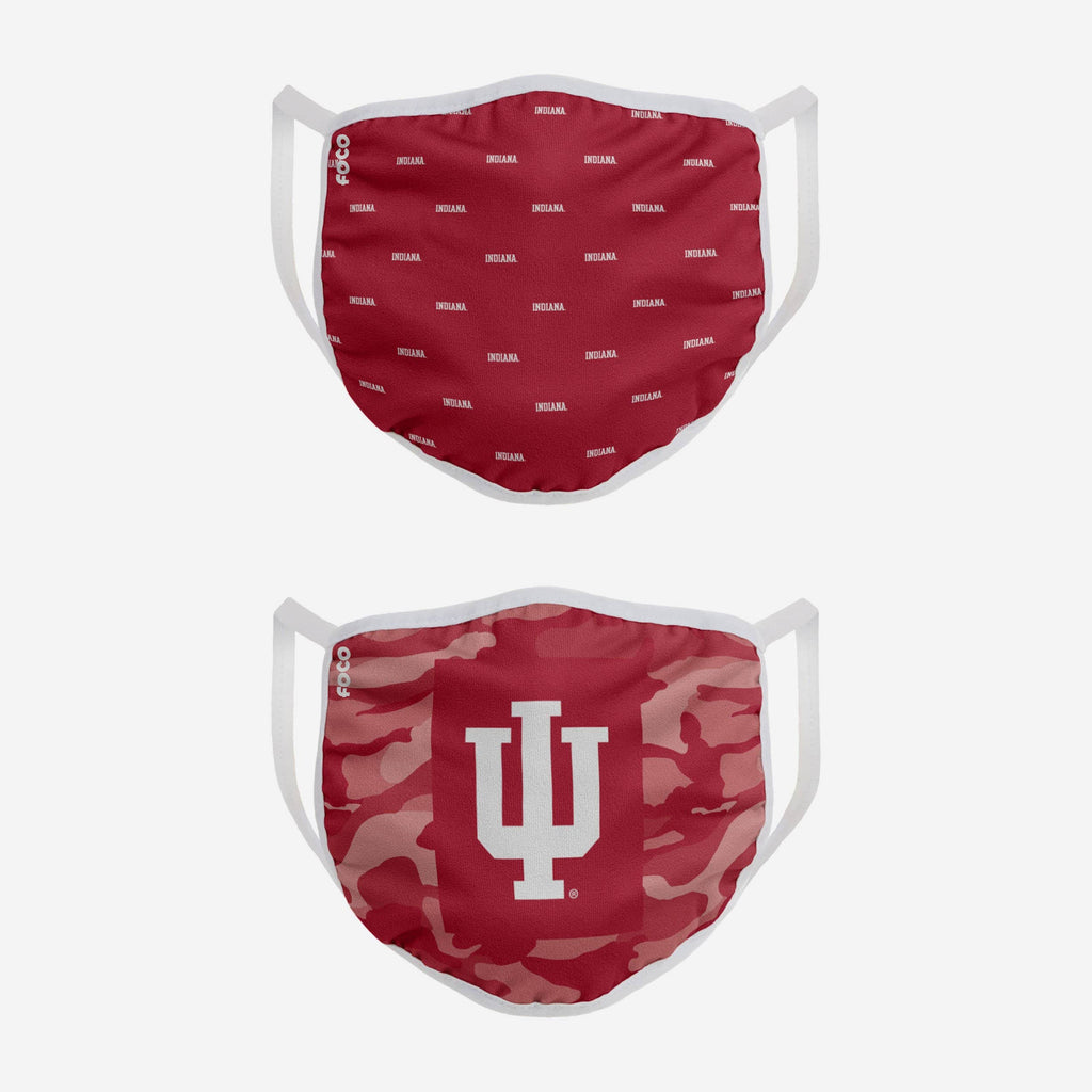 Indiana Hoosiers Clutch 2 Pack Face Cover FOCO - FOCO.com