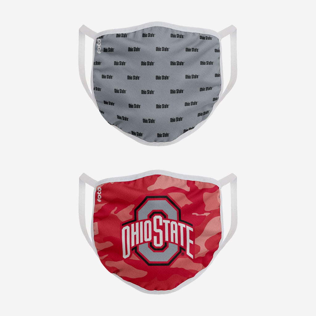 Ohio State Buckeyes Clutch 2 Pack Face Cover FOCO - FOCO.com