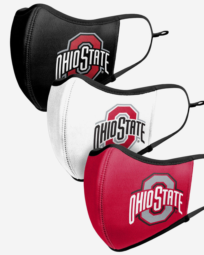 Ohio State Buckeyes Sport 3 Pack Face Cover FOCO - FOCO.com