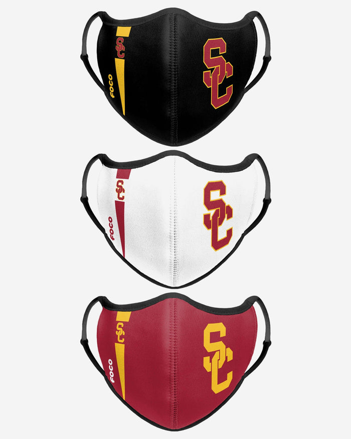 USC Trojans Sport 3 Pack Face Cover FOCO - FOCO.com