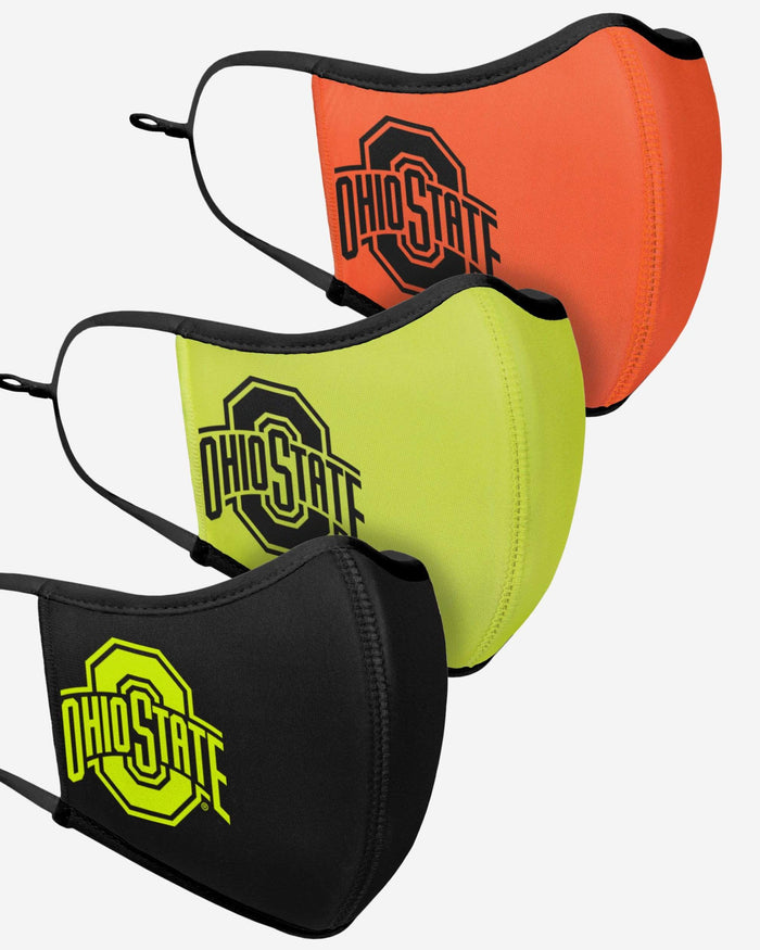 Ohio State Buckeyes Highlights Sport 3 Pack Face Cover FOCO - FOCO.com