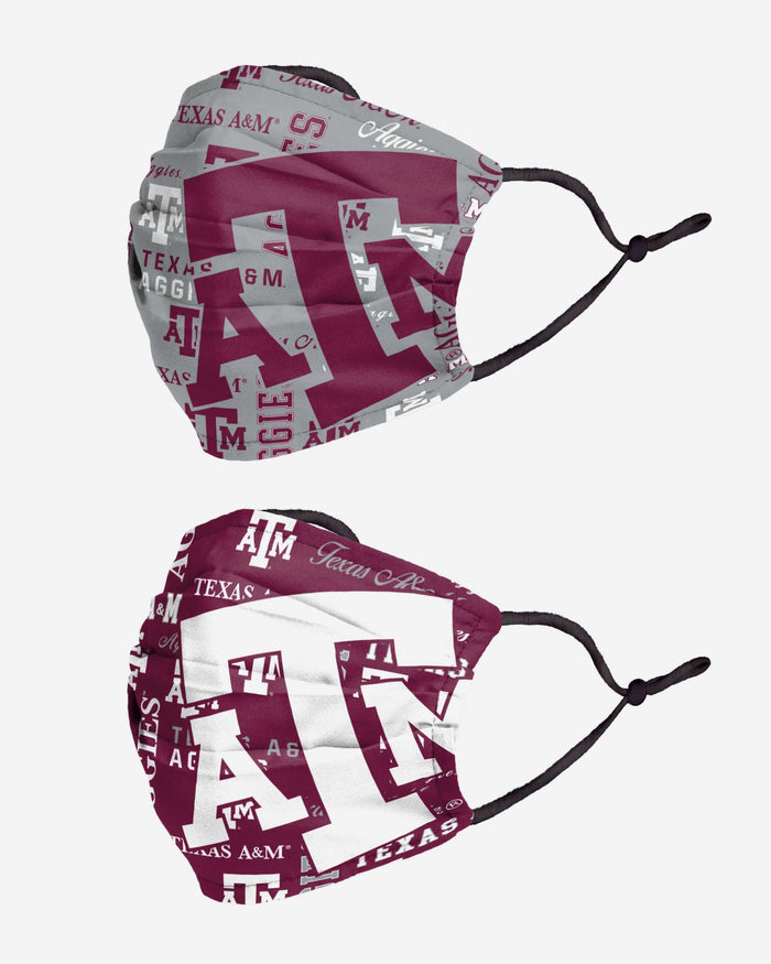 Texas A&M Aggies Logo Rush Adjustable 2 Pack Face Cover FOCO - FOCO.com