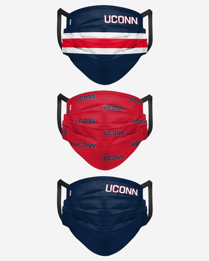 UConn Huskies Matchday 3 Pack Face Cover FOCO - FOCO.com