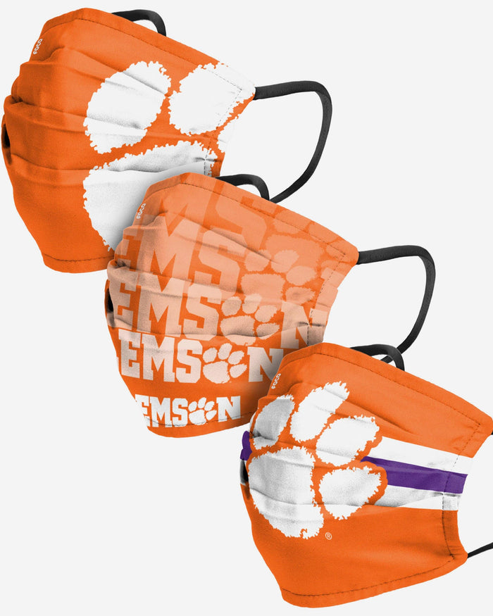 Clemson Tigers Matchday 3 Pack Face Cover FOCO - FOCO.com