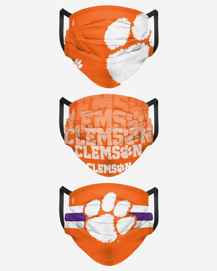 Clemson Tigers Matchday 3 Pack Face Cover FOCO - FOCO.com