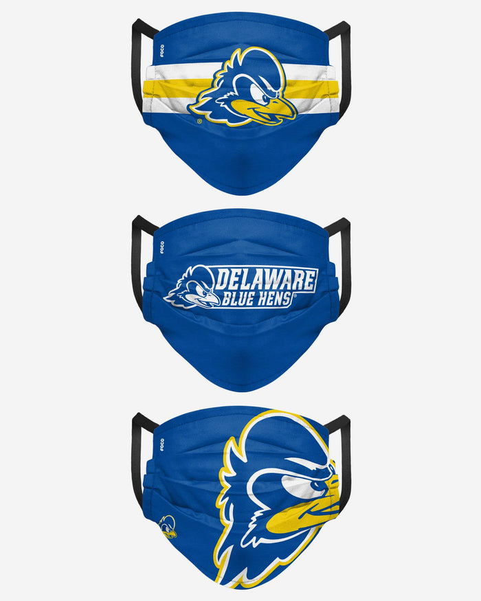 Delaware Fightin Blue Hens Matchday 3 Pack Face Cover FOCO - FOCO.com