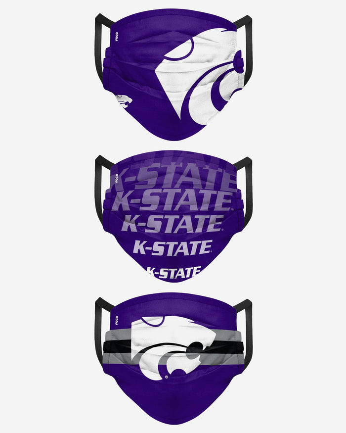Kansas State Wildcats Matchday 3 Pack Face Cover FOCO - FOCO.com