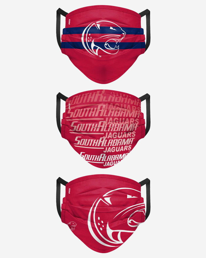 South Alabama Jaguars Matchday 3 Pack Face Cover FOCO - FOCO.com