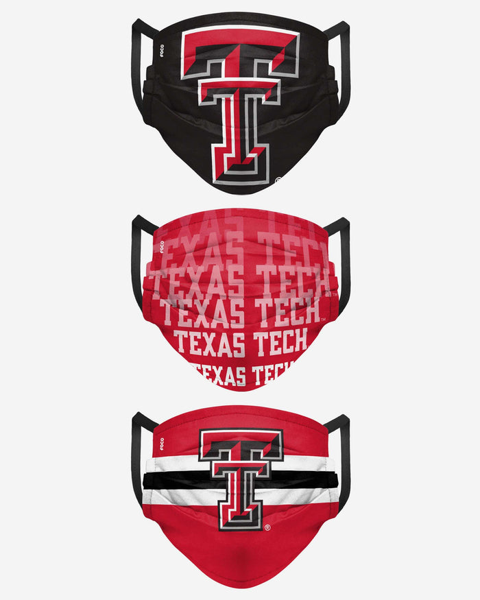 Texas Tech Red Raiders Matchday 3 Pack Face Cover FOCO - FOCO.com