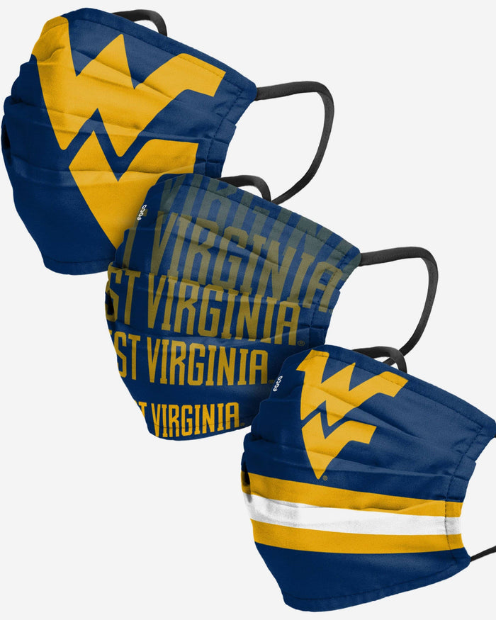 West Virginia Mountaineers Matchday 3 Pack Face Cover FOCO - FOCO.com