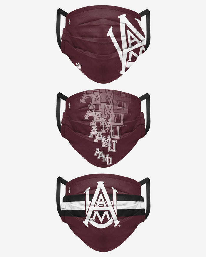 Alabama A&M Bulldogs Matchday 3 Pack Face Cover FOCO - FOCO.com