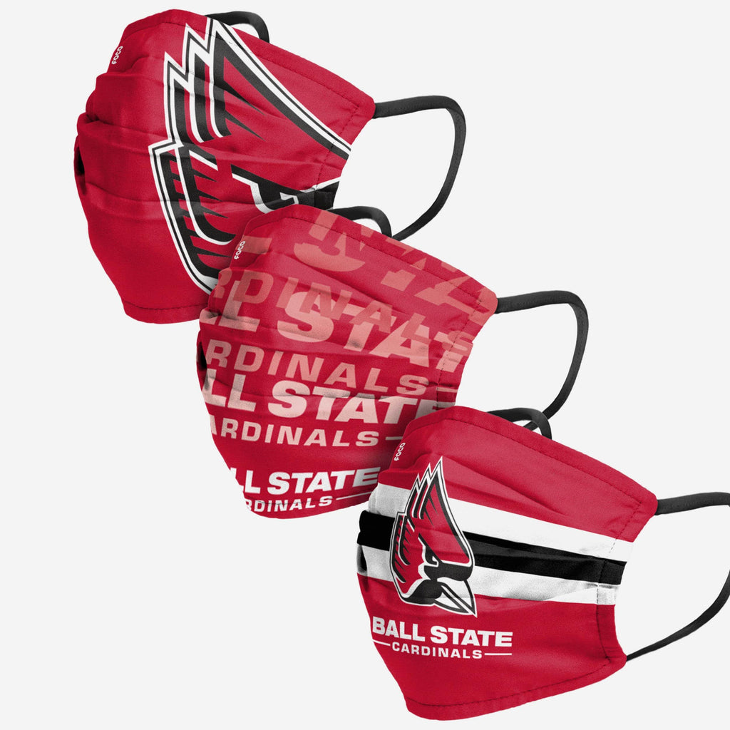 Ball State Cardinals Matchday 3 Pack Face Cover FOCO - FOCO.com