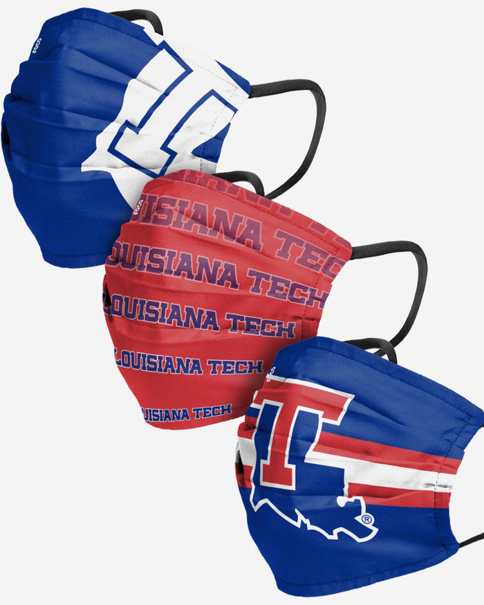 Louisiana Tech Bulldogs Matchday 3 Pack Face Cover FOCO - FOCO.com