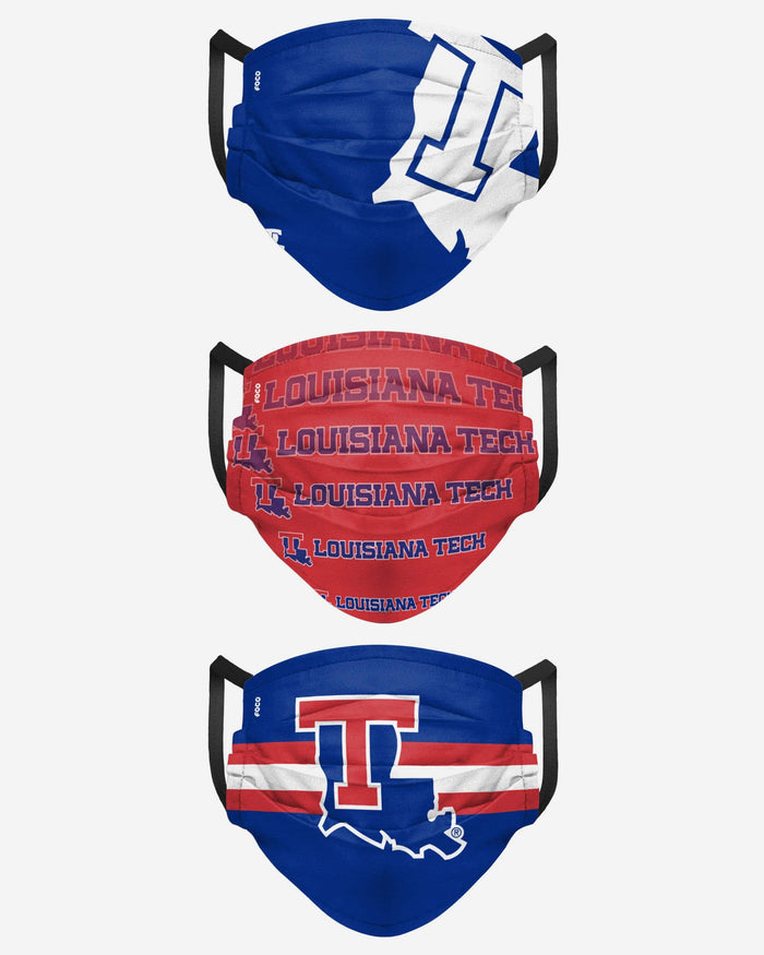 Louisiana Tech Bulldogs Matchday 3 Pack Face Cover FOCO - FOCO.com