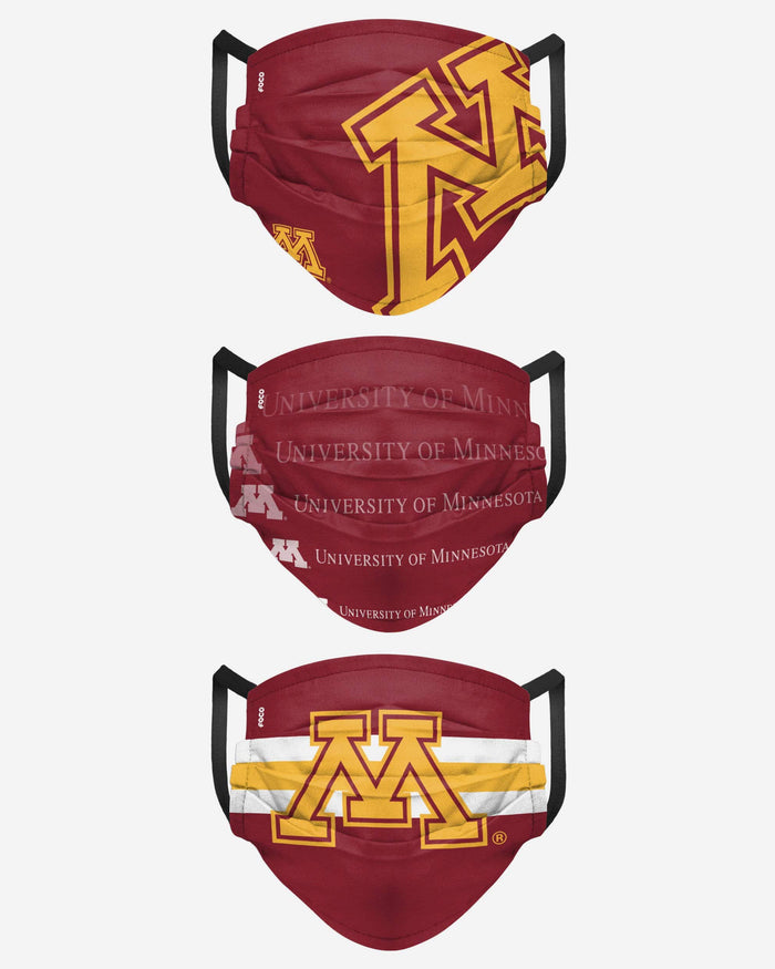 Minnesota Golden Gophers Matchday 3 Pack Face Cover FOCO - FOCO.com