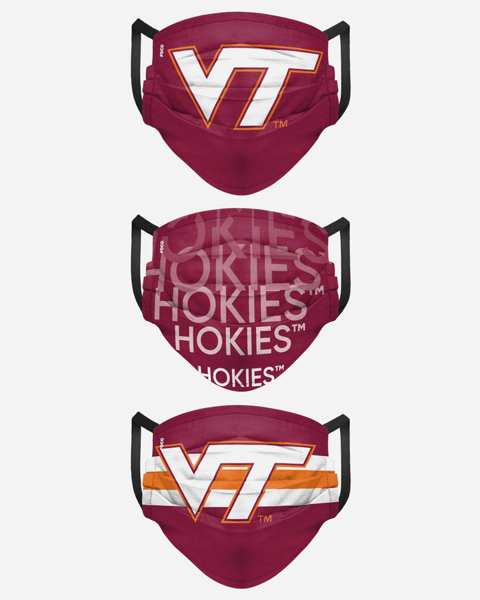 Virginia Tech Hokies Matchday 3 Pack Face Cover FOCO - FOCO.com