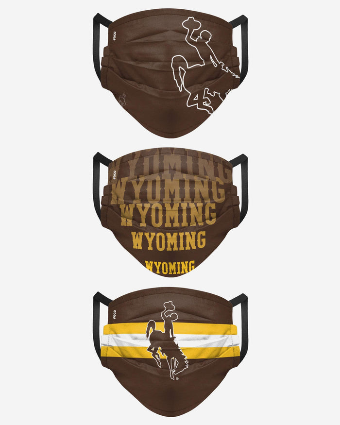 Wyoming Cowboys Matchday 3 Pack Face Cover FOCO - FOCO.com