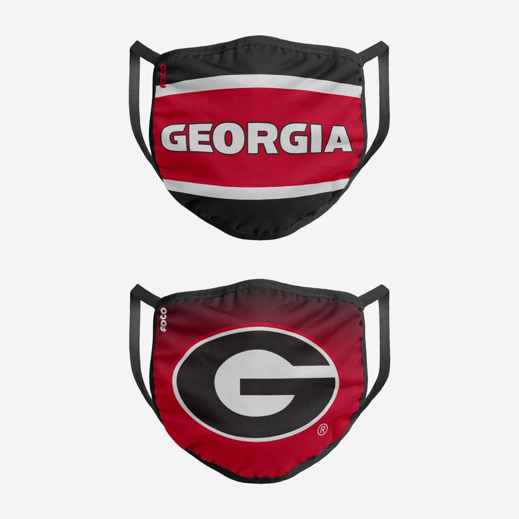 Georgia Bulldogs Printed 2 Pack Face Cover FOCO - FOCO.com