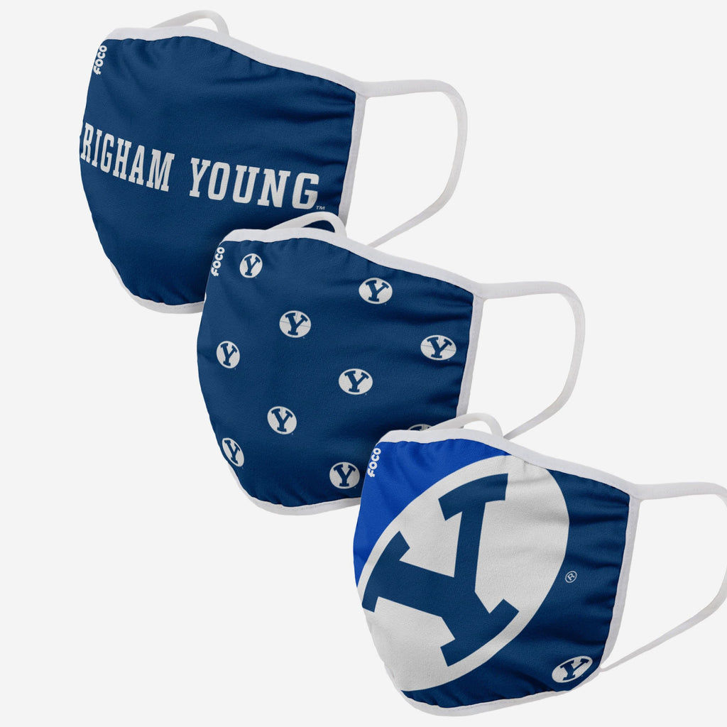 BYU Cougars 3 Pack Face Cover FOCO - FOCO.com