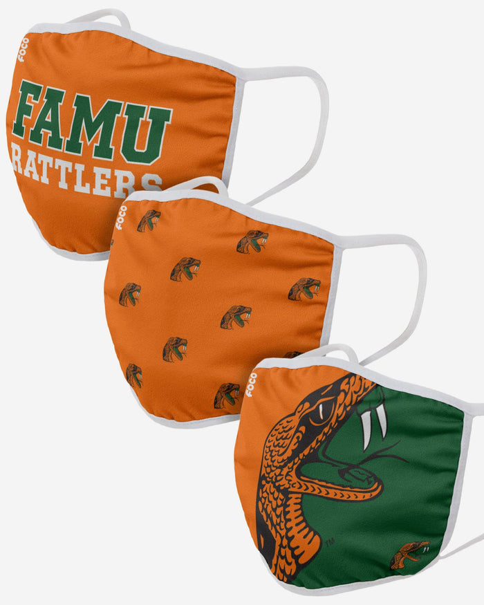 Florida A&M Rattlers 3 Pack Face Cover FOCO - FOCO.com
