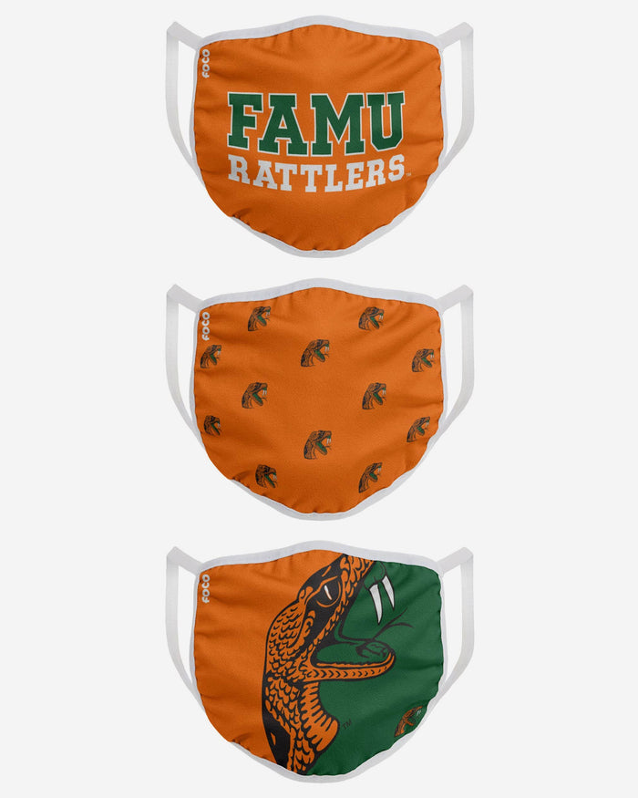 Florida A&M Rattlers 3 Pack Face Cover FOCO - FOCO.com