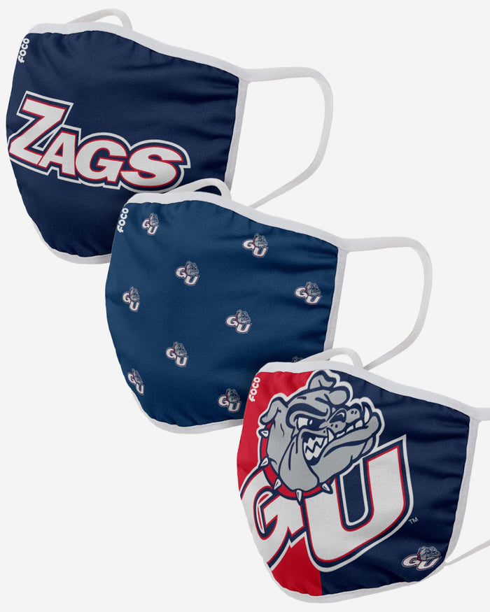 Gonzaga Bulldogs 3 Pack Face Cover FOCO - FOCO.com