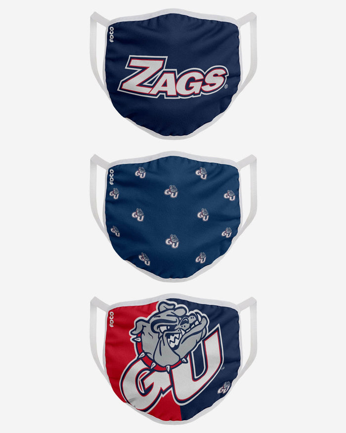 Gonzaga Bulldogs 3 Pack Face Cover FOCO - FOCO.com