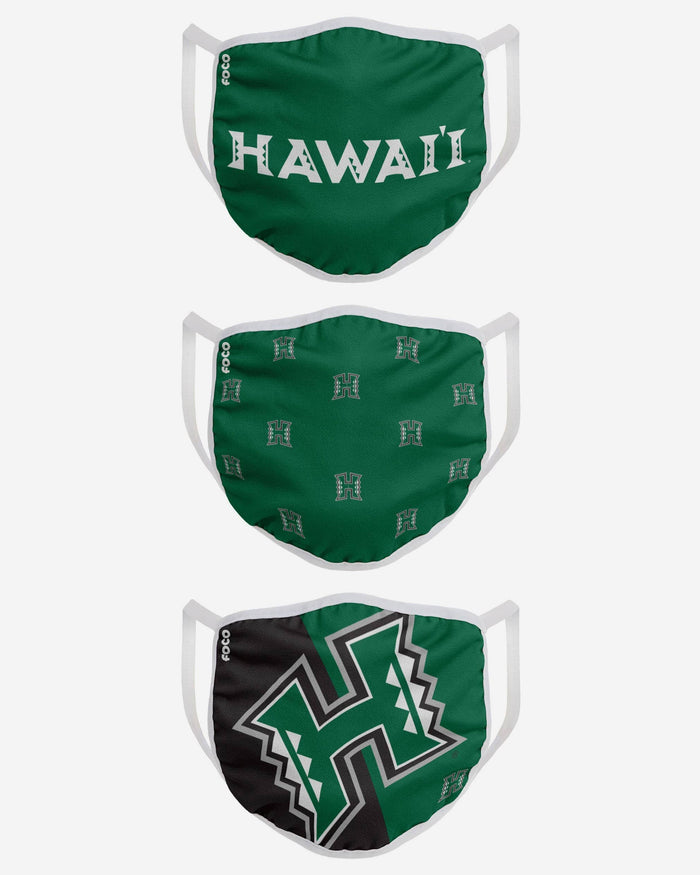 Hawaii Rainbow Warriors 3 Pack Face Cover FOCO - FOCO.com