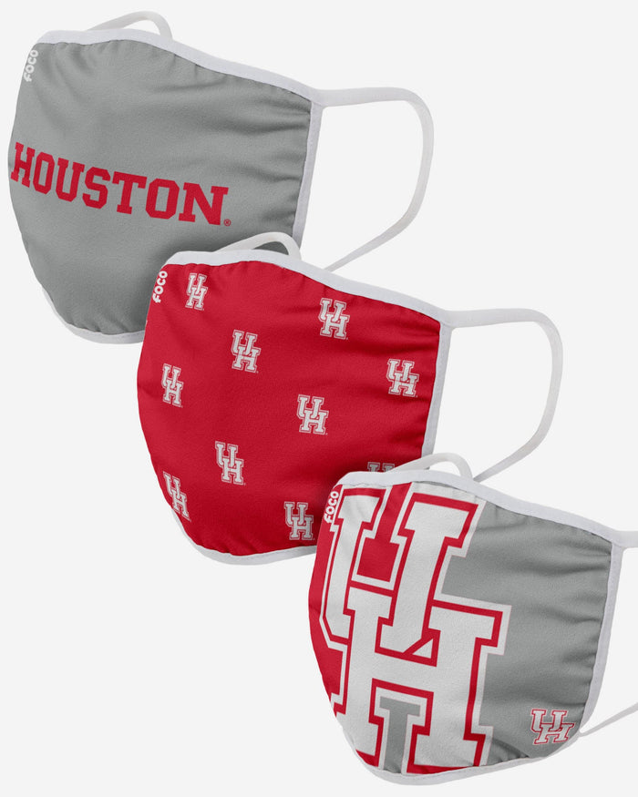 Houston Cougars 3 Pack Face Cover FOCO - FOCO.com