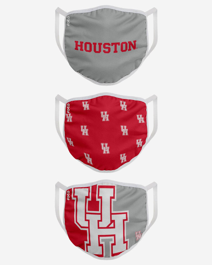 Houston Cougars 3 Pack Face Cover FOCO - FOCO.com