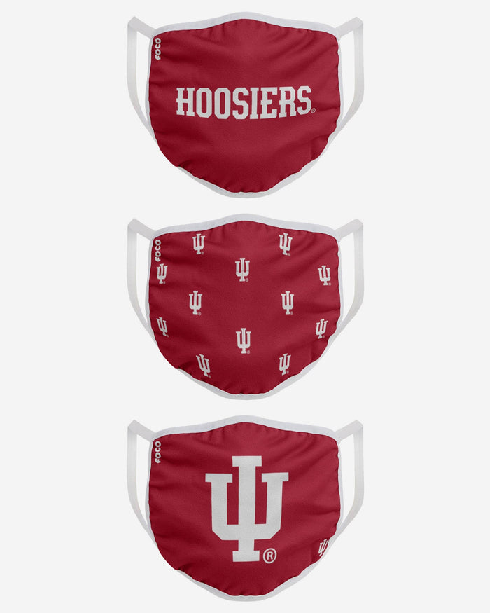 Indiana Hoosiers 3 Pack Face Cover FOCO - FOCO.com