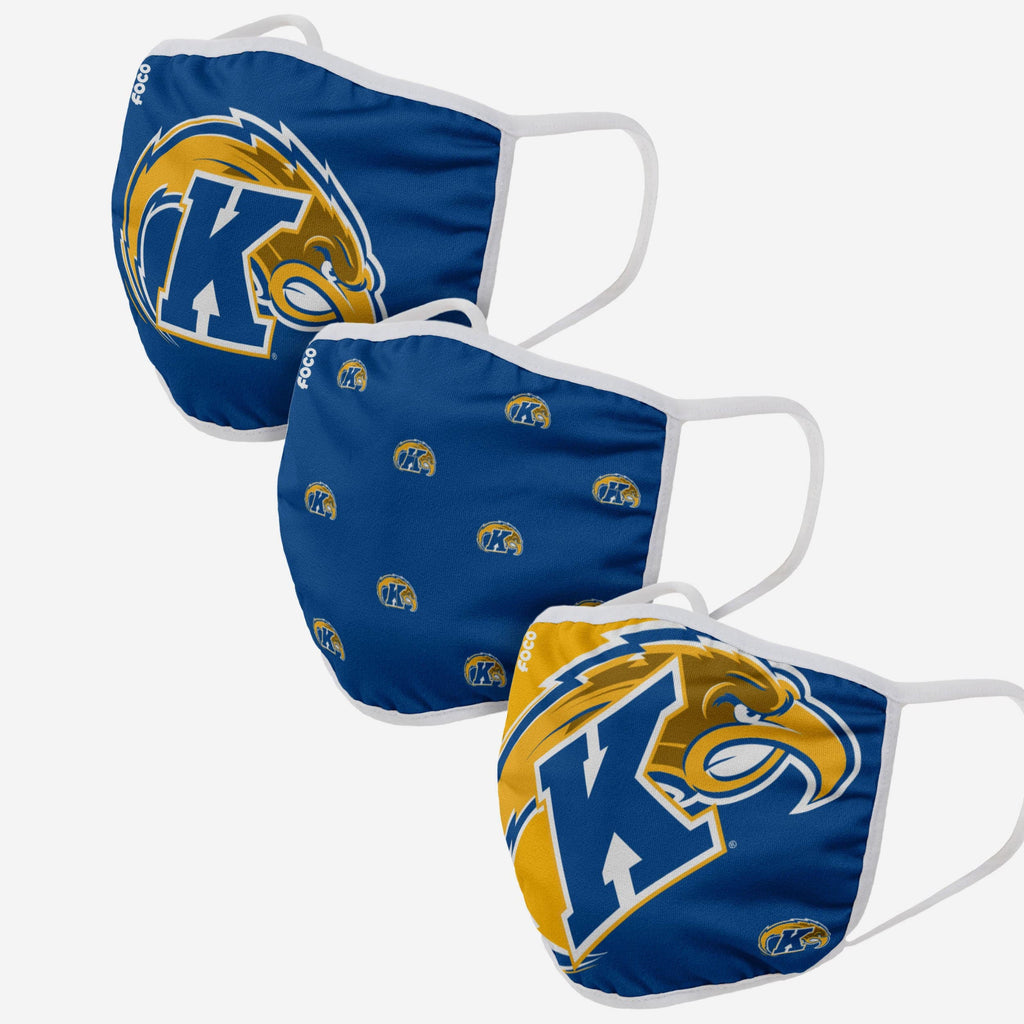 Kent State Golden Flashes 3 Pack Face Cover FOCO