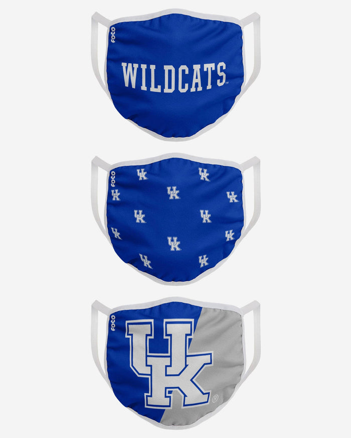 Kentucky Wildcats 3 Pack Face Cover FOCO - FOCO.com