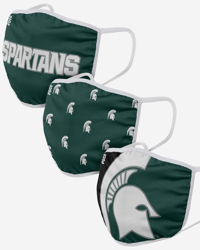 Michigan State Spartans 3 Pack Face Cover FOCO - FOCO.com