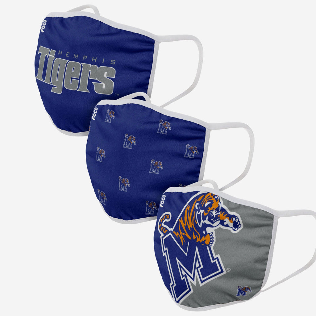 Memphis Tigers 3 Pack Face Cover FOCO - FOCO.com