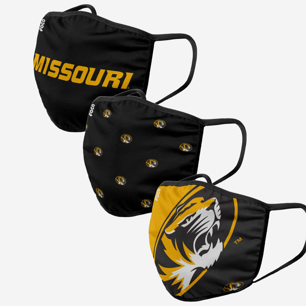 Missouri Tigers 3 Pack Face Cover FOCO - FOCO.com