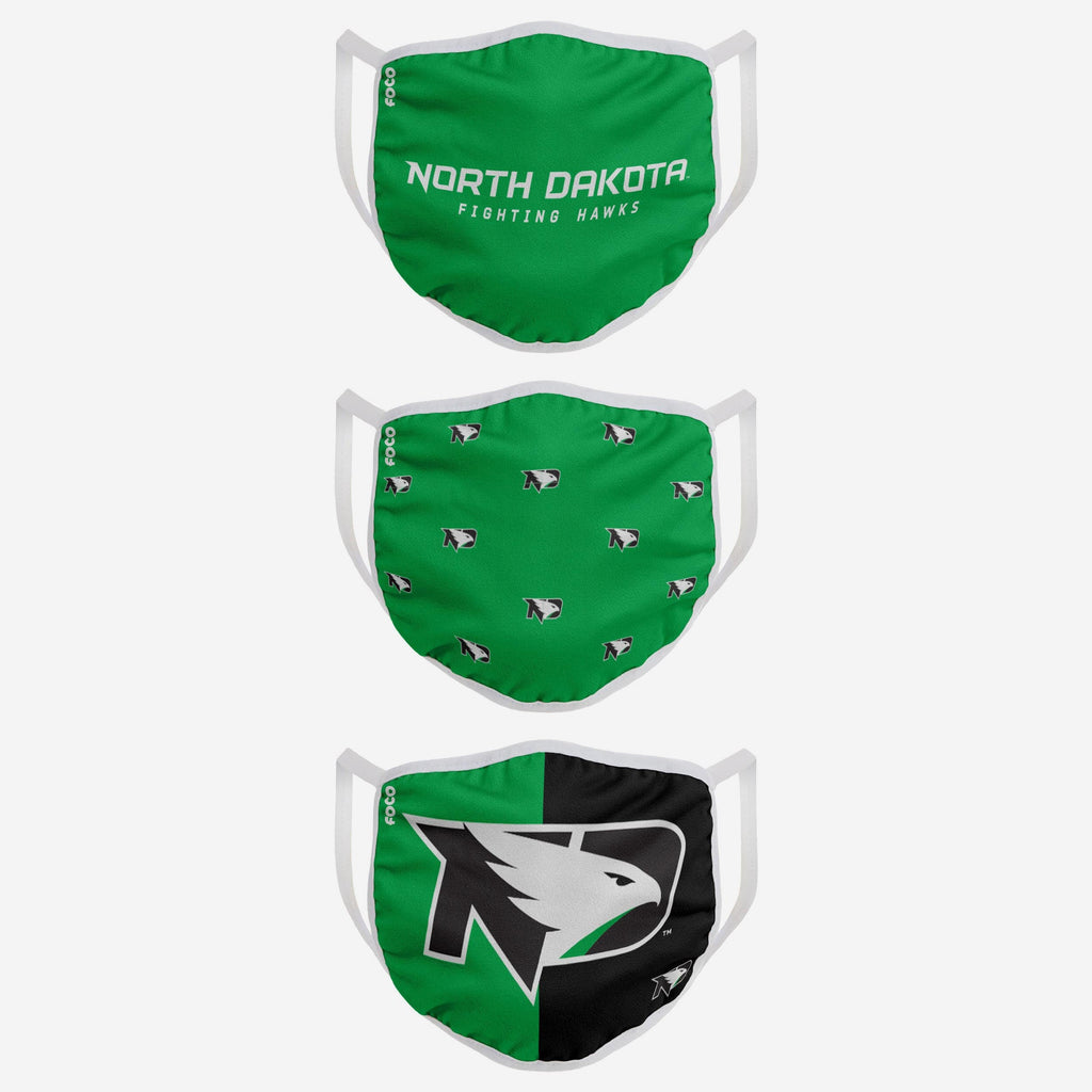 North Dakota Fighting Hawks 3 Pack Face Cover FOCO
