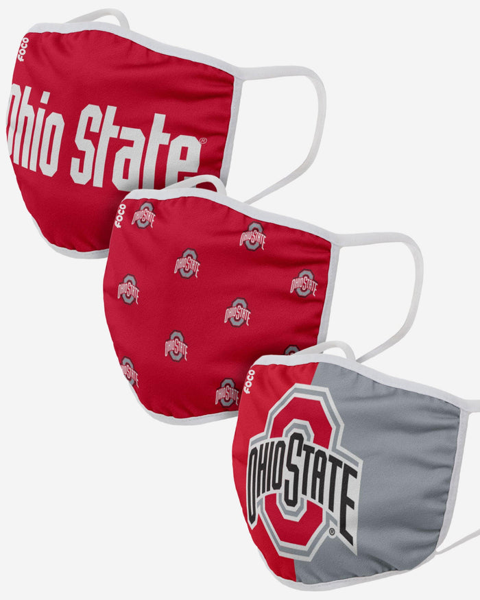 Ohio State Buckeyes 3 Pack Face Cover FOCO - FOCO.com